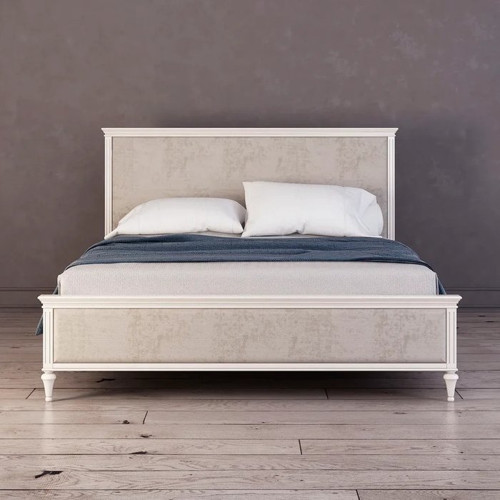 Кровать с мягким изголовьем Riverdi цвета слоновой кости 180х200  - купить Кровати для спальни по цене 170500.0