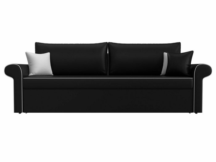 Прямой диван-кровать Милфорд черного цвета (экокожа) - купить Прямые диваны по цене 42990.0