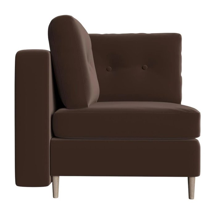 Модуль угловой сектор Белфаст коричневого цвета - купить Интерьерные кресла по цене 17931.0
