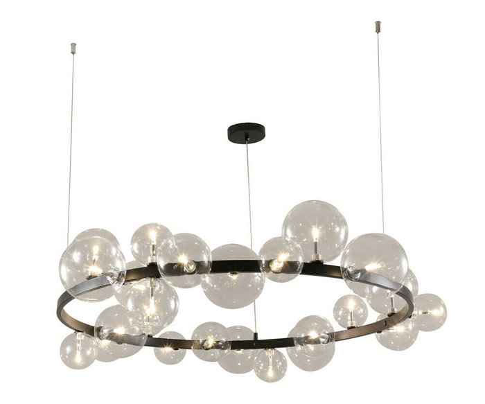 Люстра Иона черный d120 h200 G9 24*5W (Led) (лампами не комплектуется)