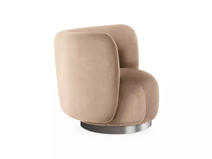 Кресло Lucca вращающееся тетмно-бежевого цвета с серым основанием - лучшие Интерьерные кресла в INMYROOM