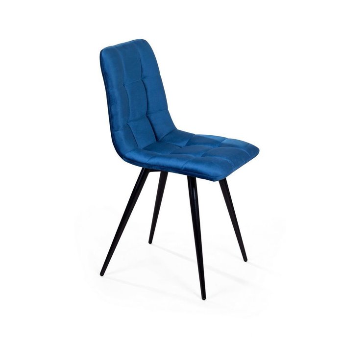 Стул Uno с обивкой из бархата кобальтового цвета - лучшие Обеденные стулья в INMYROOM
