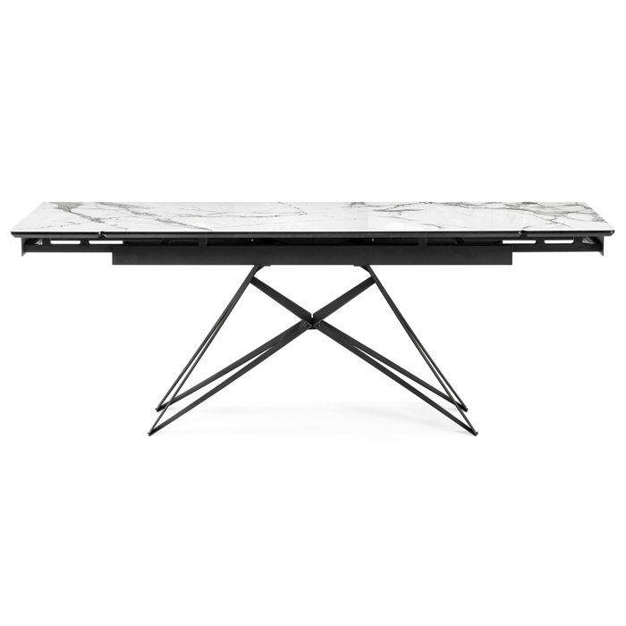 Раздвижной обеденный стол Блэкбери бело-черного цвета - лучшие Обеденные столы в INMYROOM