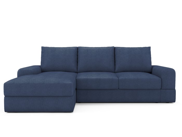 Угловой диван-кровать Elke левый темно-синего цвета