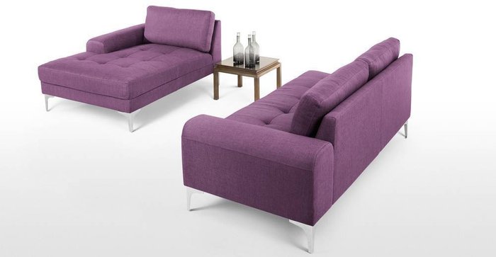Диван Vittorio угловой левосторонний фиолетового цвета - лучшие Угловые диваны в INMYROOM