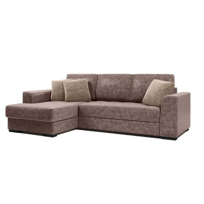 Угловой диван-кровать Монтана коричневого цвета