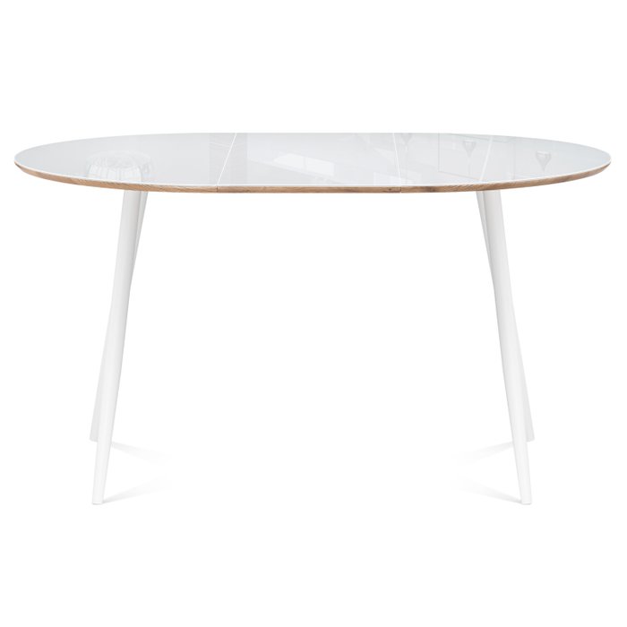 Раскладной обеденный стол Абилин со стеклянной столешницей белого цвета - лучшие Обеденные столы в INMYROOM