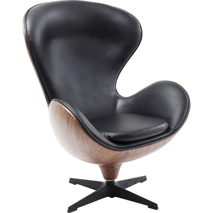 Кресло вращающееся Lounge черного цвета