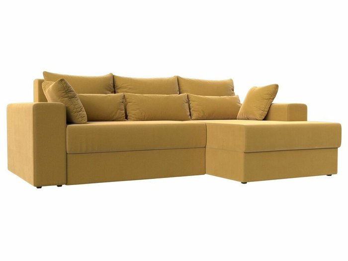 Угловой диван-кровать Майами желтого цвета правый угол