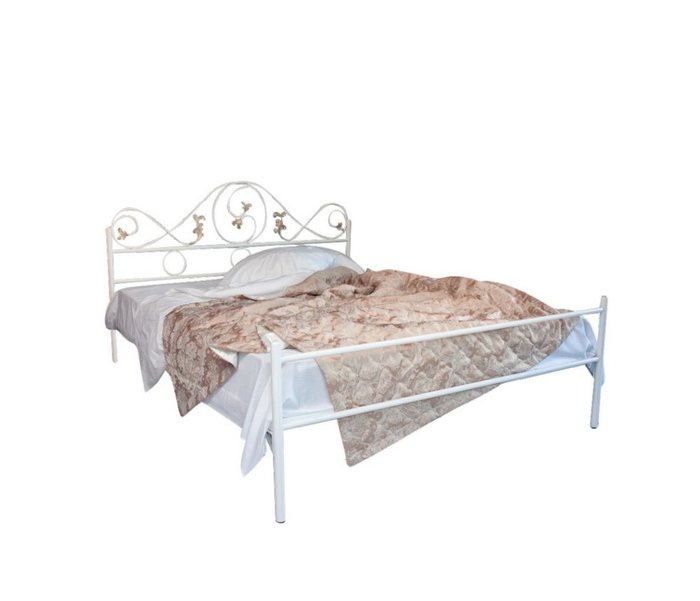 Кованая кровать Венеция 160х200 белого цвета - купить Кровати для спальни по цене 32990.0