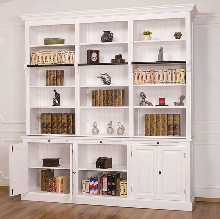 Книжный шкаф Брюгге белого цвета - лучшие Книжные шкафы в INMYROOM