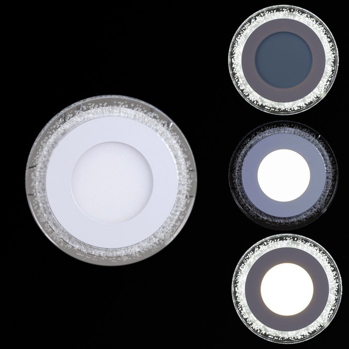 Встраиваемый светильник 34033-9.0-001QP LED3+3W WHITE (акрил, цвет прозрачный) - лучшие Встраиваемые споты в INMYROOM Встраиваемый светильник 34033-9.0-001QP LED3+3W WHITE (акрил, цвет прозрачный) - лучшие Встраиваемые споты в INMYROOM