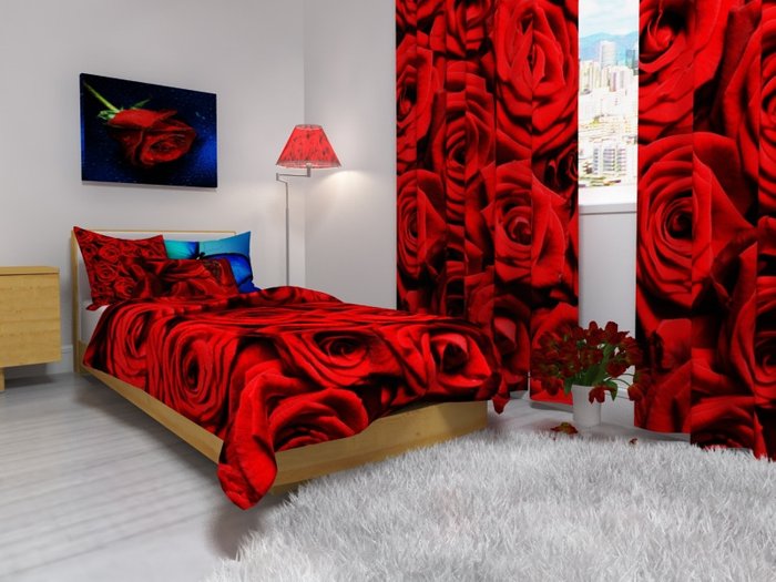 Дизайнерские фотошторы: Великолепные розы - купить Шторы по цене 3990.0