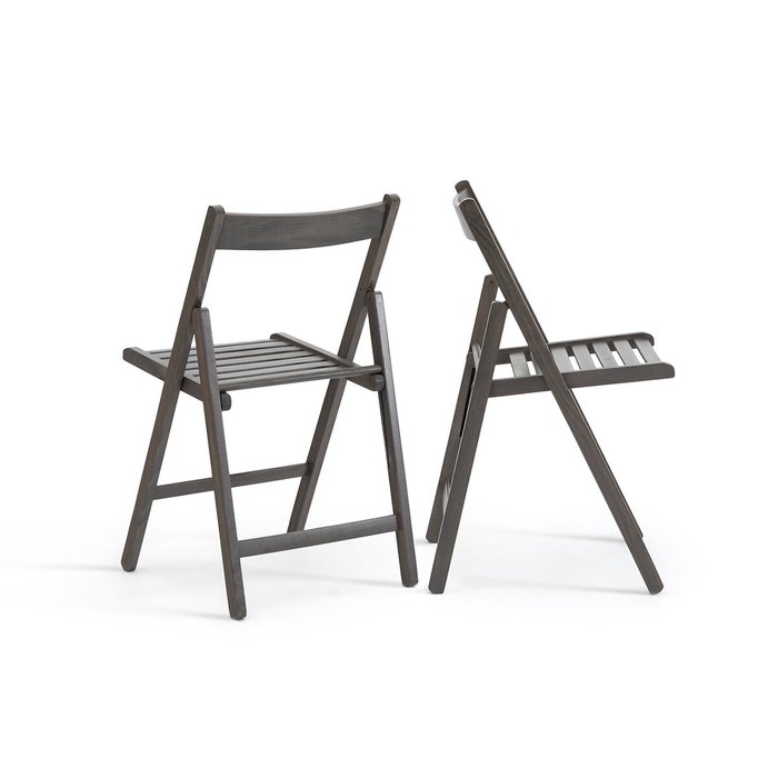 Комплект из двух удобных складных стульев Yann серого цвета - купить Обеденные стулья по цене 7421.0
