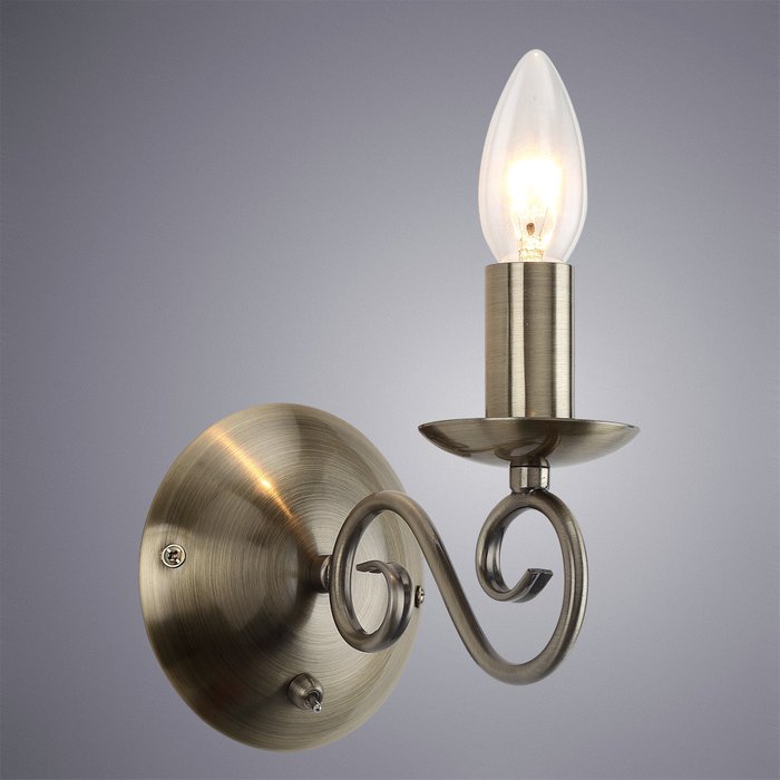 Бра из металла бронзового цвета - купить Бра и настенные светильники по цене 3300.0