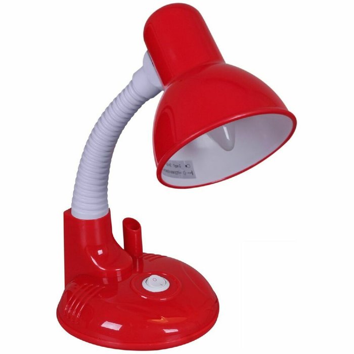 Настольная лампа 02317-0.7-01 RD (пластик, цвет красный) - купить Рабочие лампы по цене 1010.0