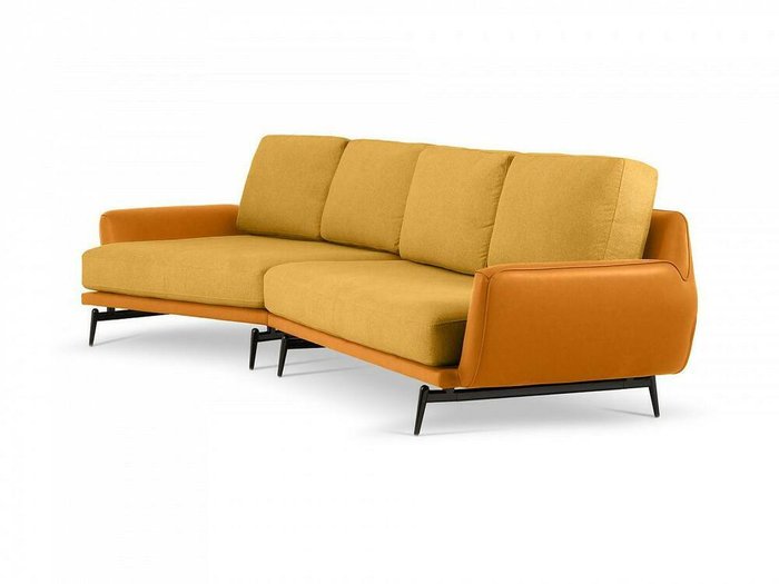 Угловой диван Ispani желто-оранжевого цвета