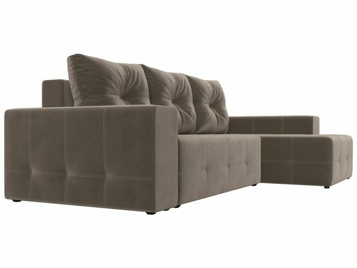 Угловой диван-кровать Перри коричневого цвета правый угол - лучшие Угловые диваны в INMYROOM