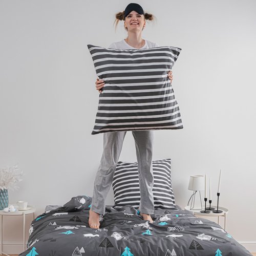 КПБ 'Традиция' дуэт, поплин, 100% хлопок, пл. 118 гр./кв.м., 'Еноты' - лучшие Комплекты постельного белья в INMYROOM