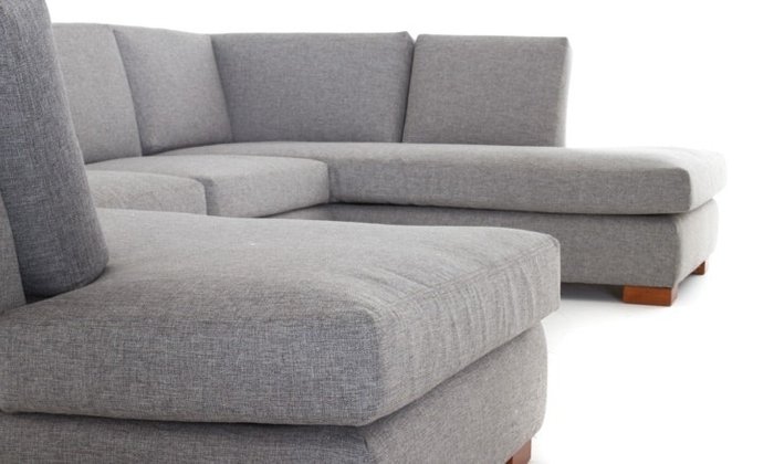Модульный большой п-образный диван серого цвета - лучшие Угловые диваны в INMYROOM