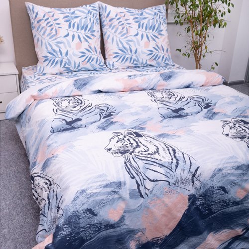 КПБ 'Традиция' дуэт, поплин, 100% хлопок, пл. 118 гр./кв.м., 'Дикие кошки' - купить Комплекты постельного белья по цене 5076