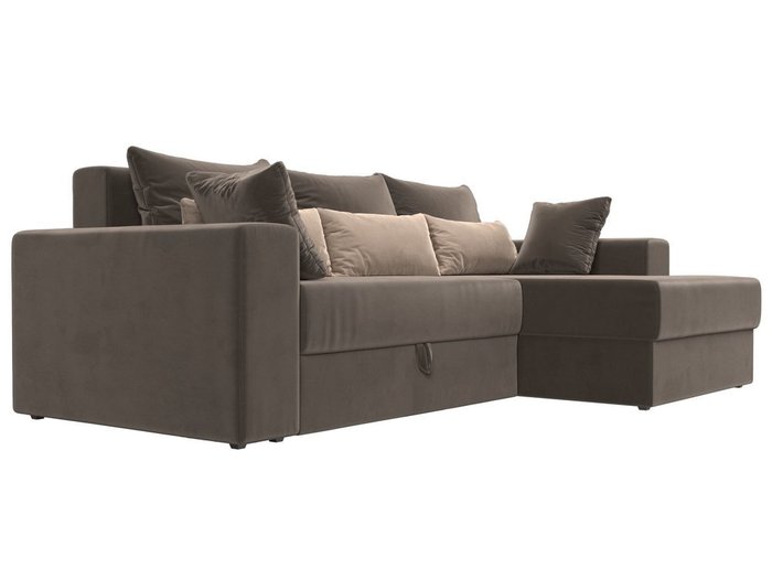 Угловой диван-кровать Мэдисон коричнево-бежевого цвета - лучшие Угловые диваны в INMYROOM