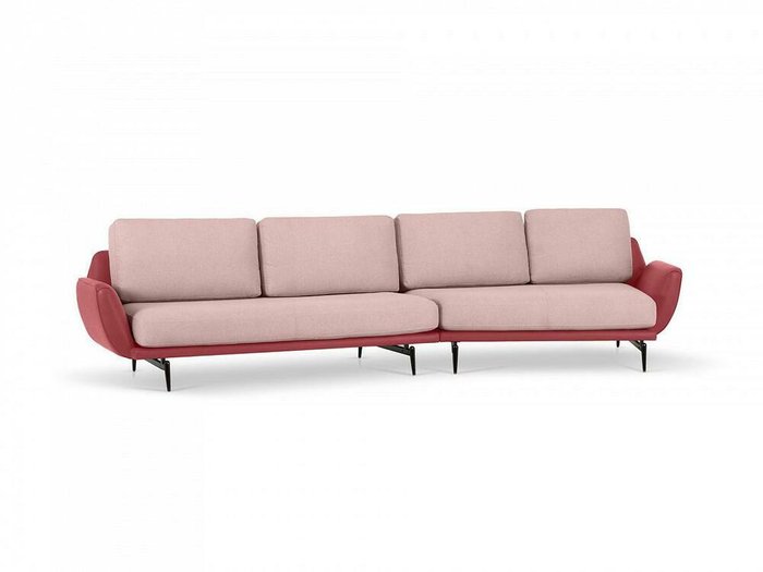 Угловой диван правый Ispani розового цвета - лучшие Угловые диваны в INMYROOM