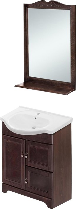 Зеркало настенное Классик в раме коричневого цвета - купить Настенные зеркала по цене 13082.0