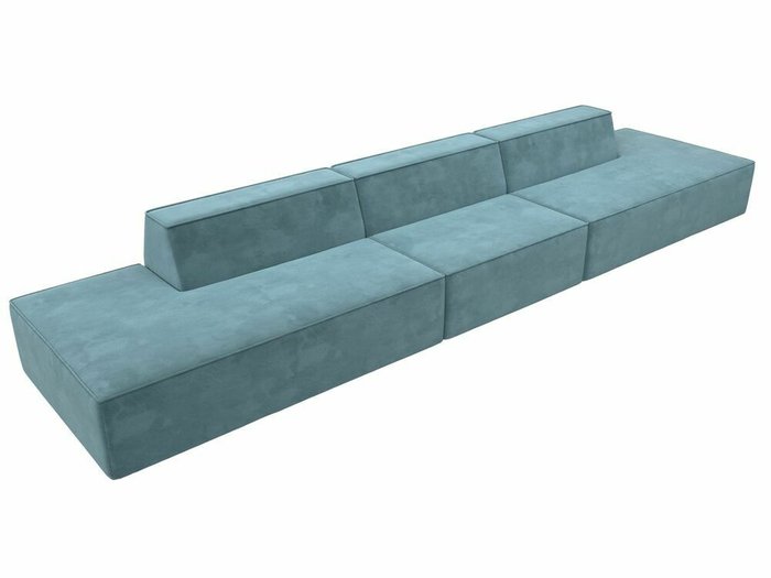 Прямой модульный диван Монс Лонг бирюзового цвета - лучшие Прямые диваны в INMYROOM