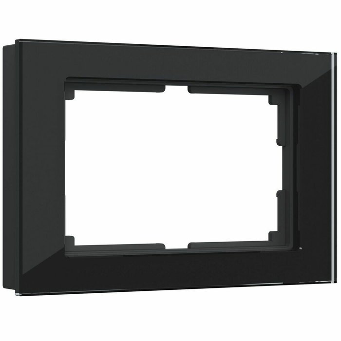 Рамка из стекла для двойной розетки Favorit черный W0081108 Рамка из стекла для двойной розетки Favorit черный W0081108