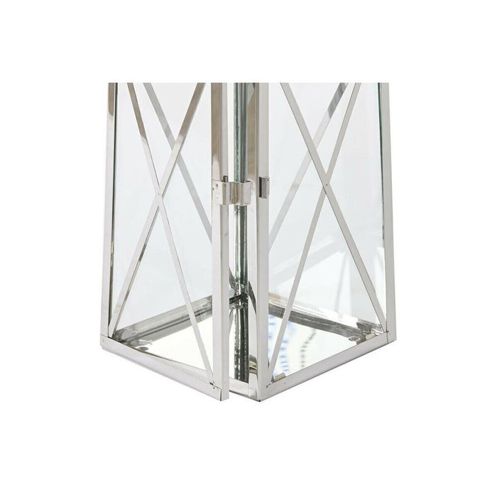 Фонарь Home ESPRIT Серебристый Стеклянный Сталь хром 20 x 20 x 48 cm (3 Предметы) - лучшие Подсвечники в INMYROOM