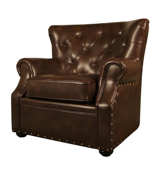 Мягкое кожанное кресло Люкс в кабинет - лучшие Интерьерные кресла в INMYROOM