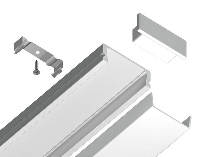 Профиль для ленты Alum Profile GP1700WH (алюминий, цвет белый) - лучшие Профили для светодиодных лент в INMYROOM Профиль для ленты Alum Profile GP1700WH (алюминий, цвет белый) - лучшие Профили для светодиодных лент в INMYROOM