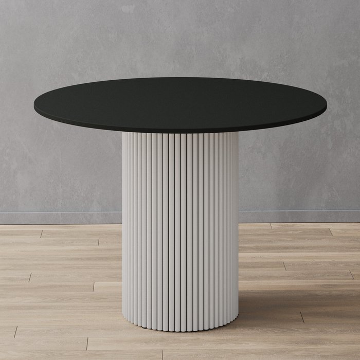 Обеденный стол Trubis Wood L 100 черно-белого цвета - лучшие Обеденные столы в INMYROOM
