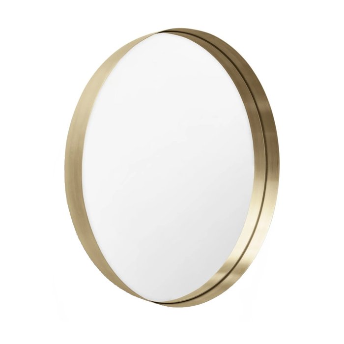 Настенное зеркало в латунной раме диаметр 60 