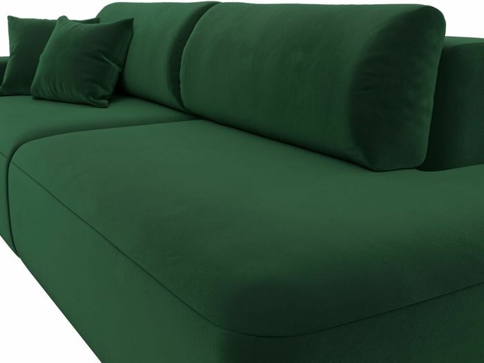 Диван-кровать Лига 036 Модерн темно-зеленого цвета с левым подлокотником - купить Прямые диваны по цене 74999.0