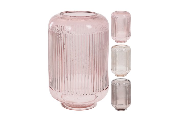 Стеклянная ваза розового цвета - купить Вазы  по цене 528.0