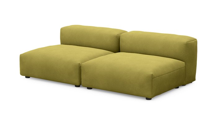 Прямой диван Фиджи сдвоенный горчично-зеленого цвета - купить Прямые диваны по цене 45200.0