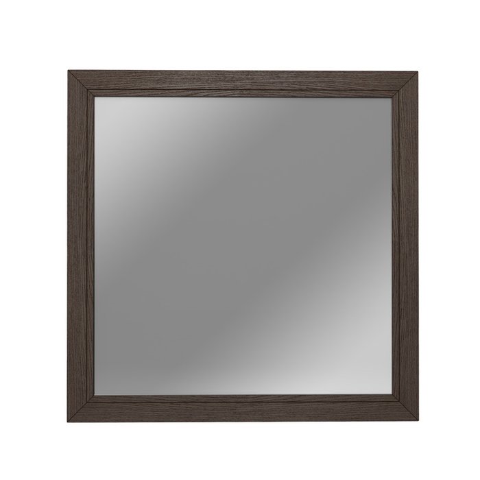 Настенное зеркало Линии 80х80 темно-коричневого цвета
