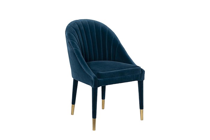 Стул в обивке из велюра синего цвета - купить Обеденные стулья по цене 33320.0