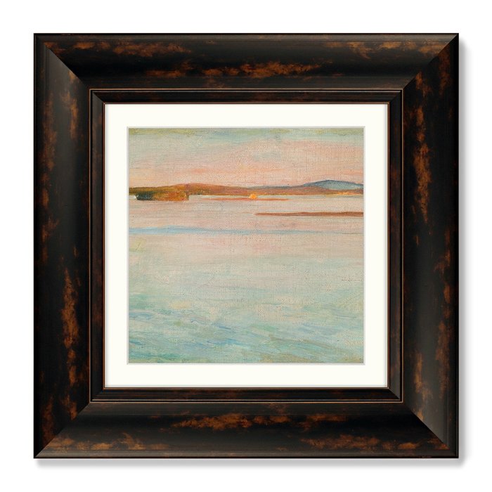 Набор из двух картин Озеро этюд на закате 1910 г. фрагмент - купить Картины по цене 14998.0
