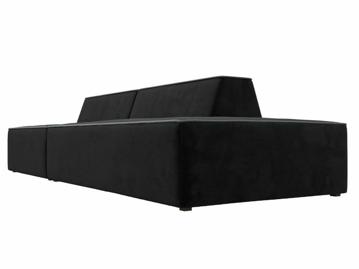 Прямой модульный диван Монс Модерн серого цвета с коричневым кантом правый - лучшие Прямые диваны в INMYROOM