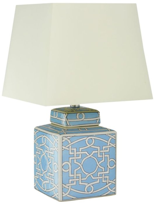 Керамическая настольная лампа Pattern small blue
