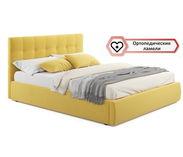 Кровать Selesta 180х200 с матрасом желтого цвета - лучшие Кровати для спальни в INMYROOM