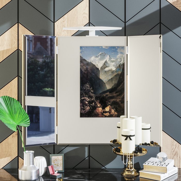 Настенное зеркало-трельяж Илона с подсветкой - купить Настенные зеркала по цене 15550.0