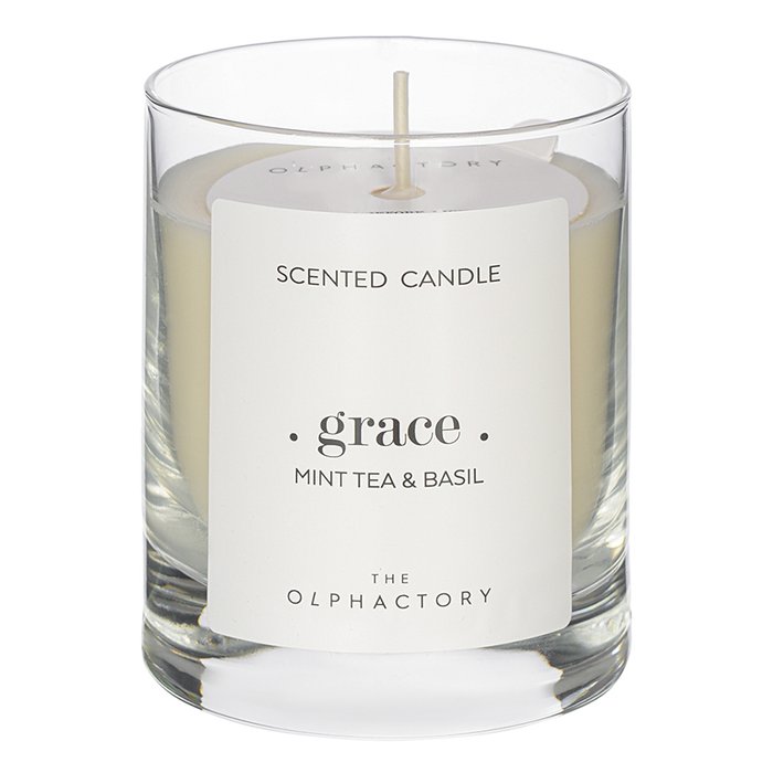 Свеча ароматическая The olphactory grace Мята и базилик белого цвета - купить Свечи по цене 1790.0