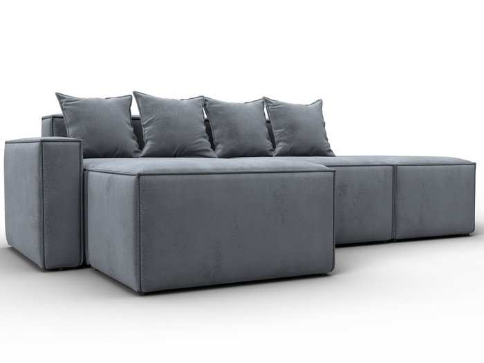 Угловой модульный угловой Лига-063 серого цвета левый - купить Угловые диваны по цене 72990