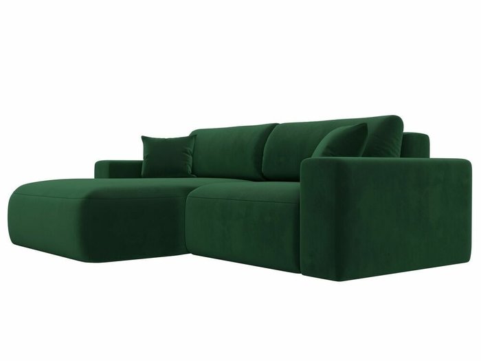 Угловой диван-кровать Лига 036 Классик темно-зеленого цвета левый угол - лучшие Угловые диваны в INMYROOM