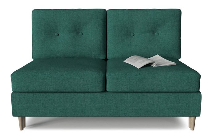 Модуль диван-кровати двухместный Белфаст зеленого цвета - купить Прямые диваны по цене 20344.0