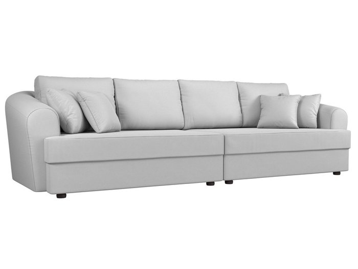 Прямой диван-кровать Милтон белого цвета (экокожа)